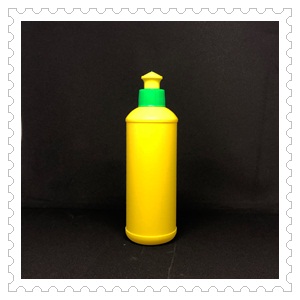 ขวดน้ำยาล้างจาน สีเหลือง PE 200 ml ฝา จุก